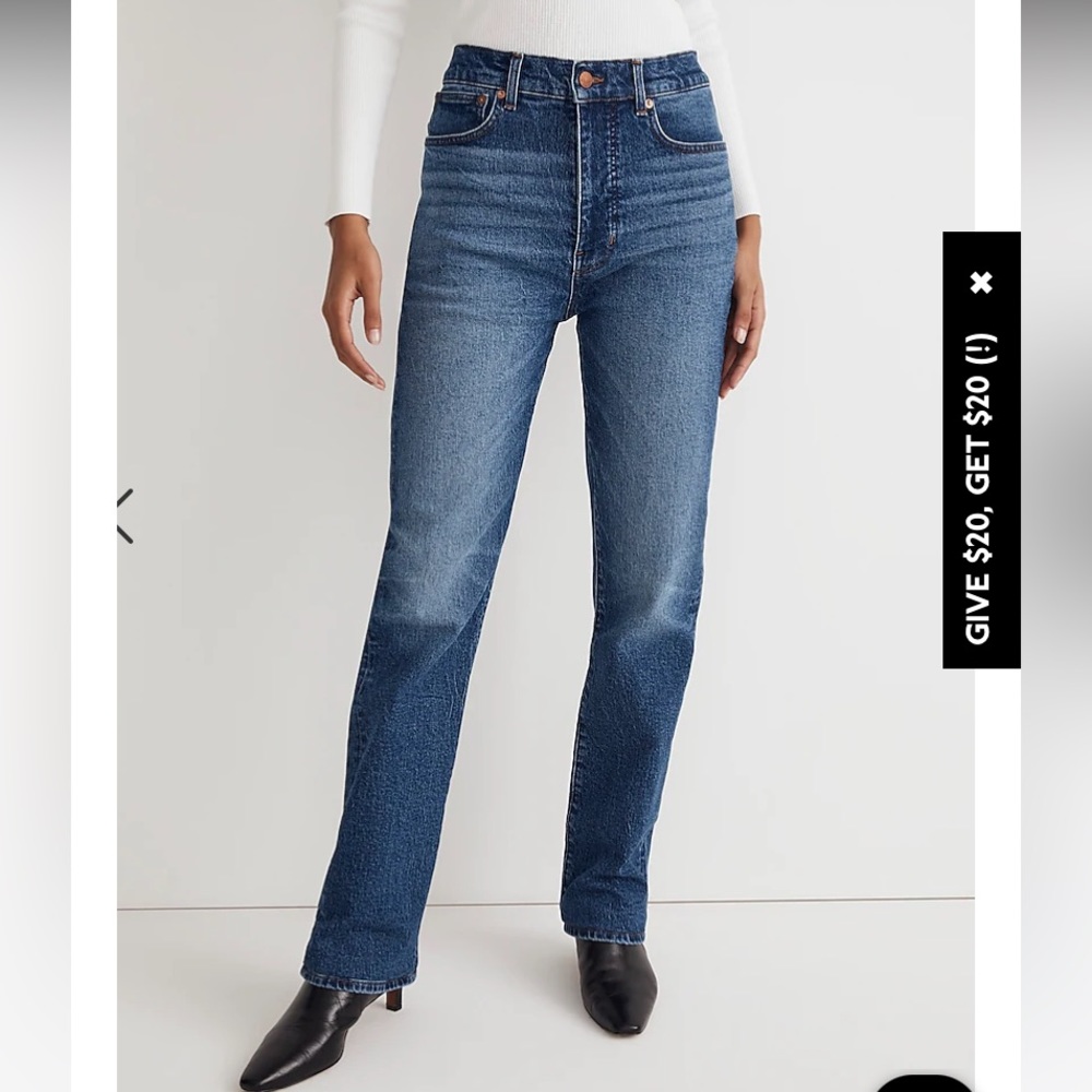 Madewell Women's Blue With Magic Pockets '90s Straight Jeans Size 27 NWT